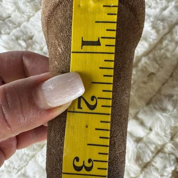 Saint Laurent Brown Suede Strappy Block Heels/Shoes 6.5